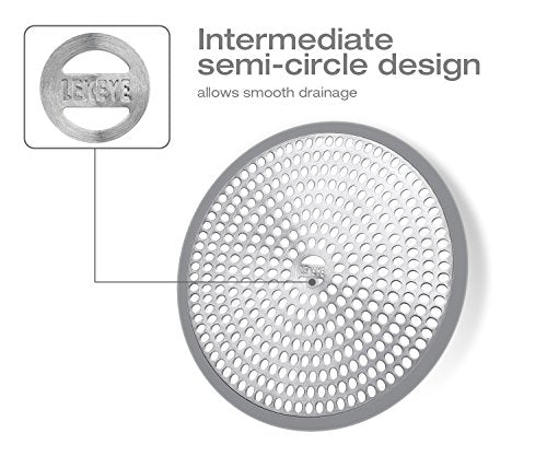 Stainless Steel Shower Drain Hair Catcher with Silicone Edge