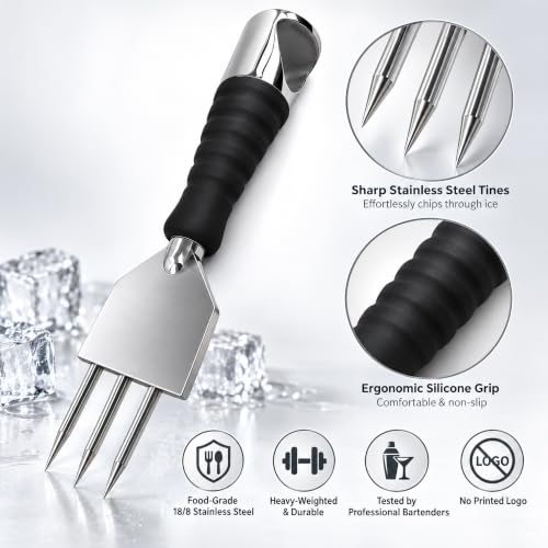 Fortune Candy Stainless Steel Ice Picks for Bars & Kitchen - Deluxe Ice Carving Tools