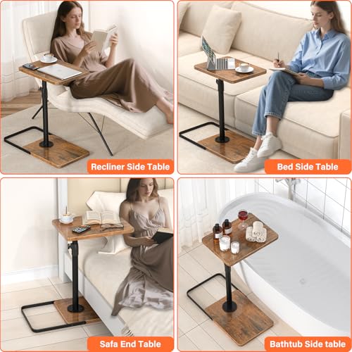 Adjustable Height Swivel TV Tray Table for Sofa and Bed