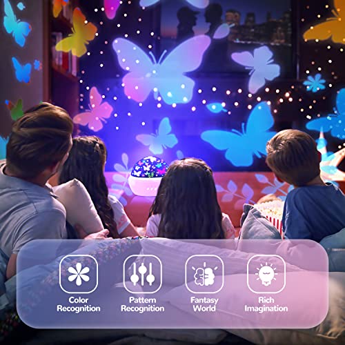 Butterfly and Star Projector Night Light for Kids Bedroom Decor