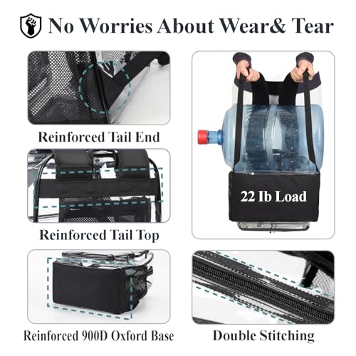 Packism 17-Inch Heavy Duty Clear Backpack for School and Laptop