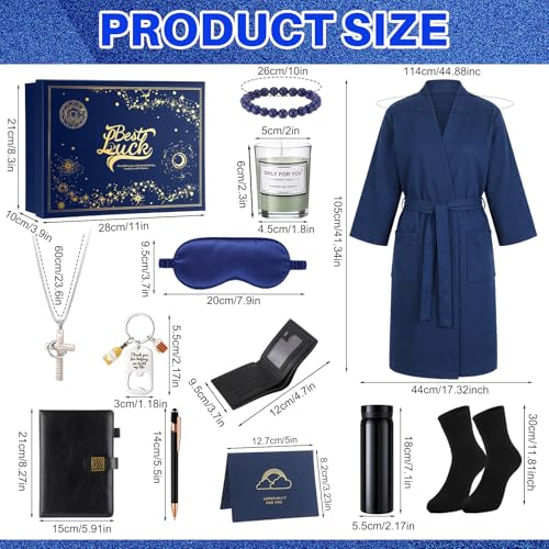 Afarnook Navy Blue 13-Piece Men's Birthday Gift Basket Set for Christmas