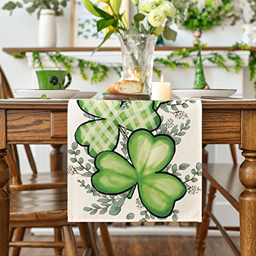 Artoid Mode Clover St. Patrick's Day Table Runner 13 x 60 Inch Green