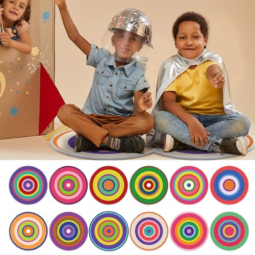 12-Piece Classroom Carpet Circle Seats - 16-Inch Round Floor Cushions