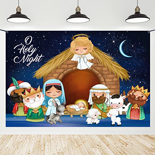 Nativity Backdrop 5x3ft Religious Christmas Scene Decoration banners
