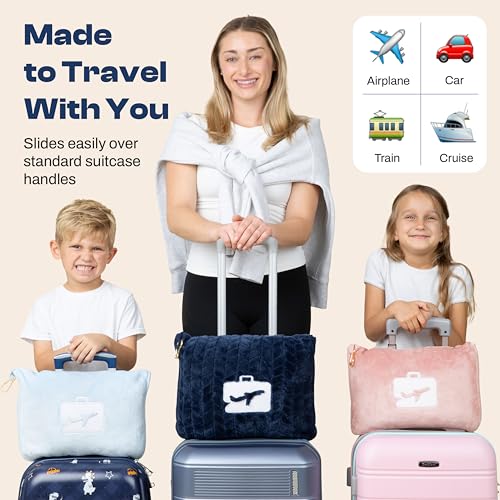 Travel Blanket and Pillow Set - Soft Microplush 2-in-1 with Clip