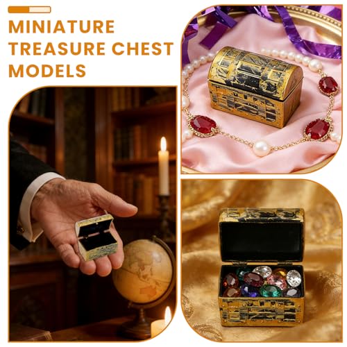 20 Pcs Mini Plastic Pirate Treasure Chests, 1.5 Inch Vintage Party Favors