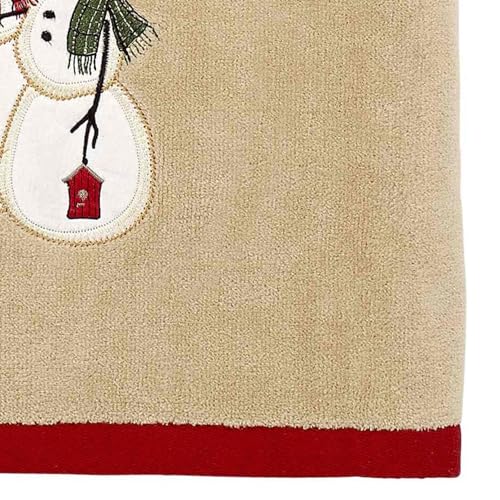 Avanti 2 Pack Snowmen Bath Towels - 100% Cotton, Festive 27x50 inches