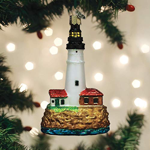 Old World Christmas Portland Head Lighthouse Glass Ornament - Handcrafted Holiday Decor