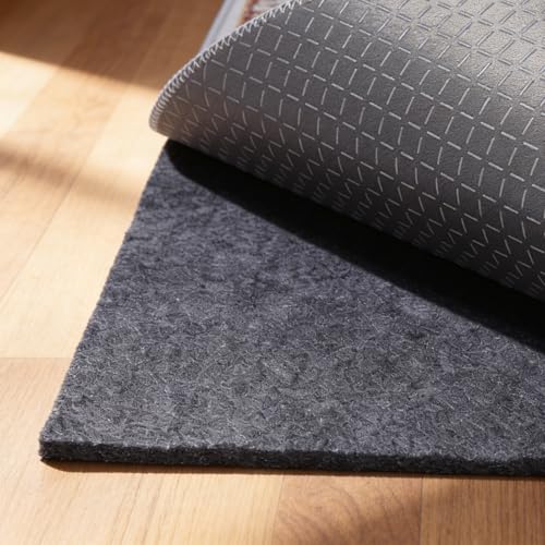 TravLand 6' x 9' Non-Slip Felt & Rubber Rug Pad - Dark Gray Waterproof Underlay, Grippy Rug Protector for Hardwood & Tile Floors, Rectangular, 1/8 Inch