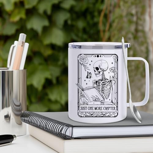 Book Skeleton Mug - Book Lover Gift for Halloween & Christmas - Variation of BookSkeleton