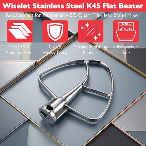 Stainless Steel Flat Beater Attachment for 4.5 and 5 Quart Tilt-Head Mixers