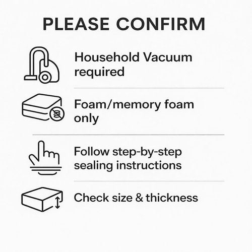 Memory Foam Mattress Vacuum Bag - Heavy Duty Compression Storage Bag with Straps | Twin/Twin-XL