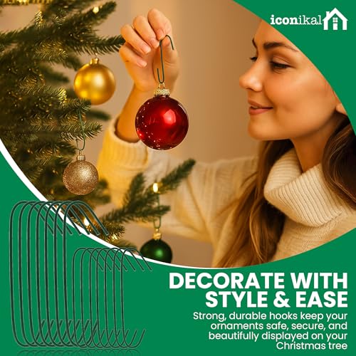 Heavy Duty Green Christmas Tree Ornament Hooks - 450 Pack (1.4 & 2.5 Inch)