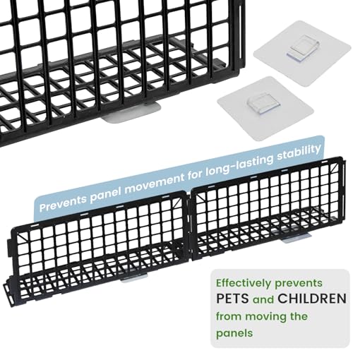 Adjustable Under Bed Blocker for Pets, 8-Piece Plastic Barrier Set