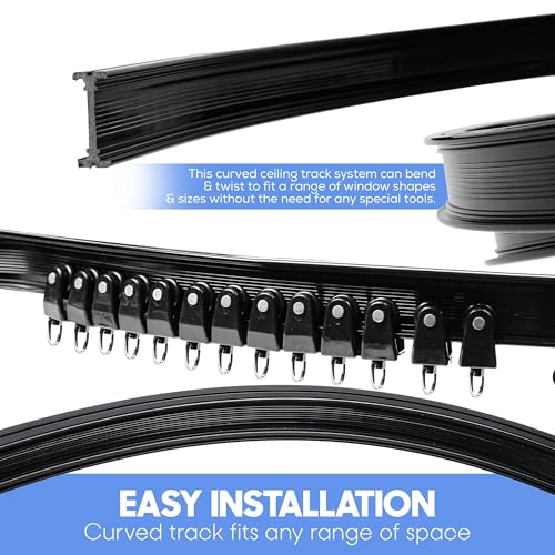 12ft Flexible Ceiling Curtain Track - Bendable Rail for Room Dividers