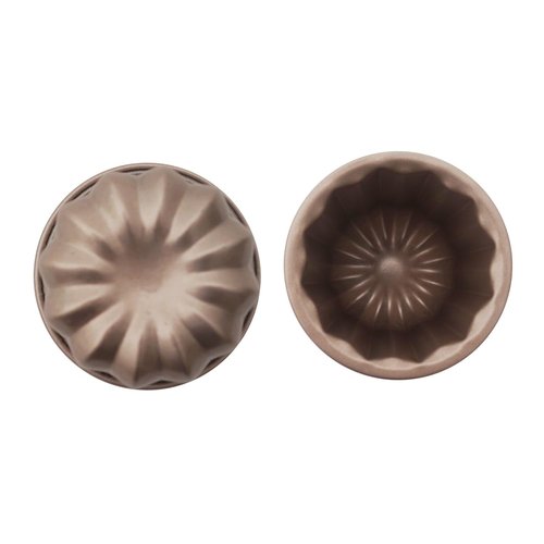 LoveDeal Set of 4 Nonstick Canele Molds, Mini Lace Canele Mold, Individual Washable Carbon Steel Canelle Pastry Molds, Popover Muffin Cupcake Pans for Oven Baking - 2.8 Inch, Gold