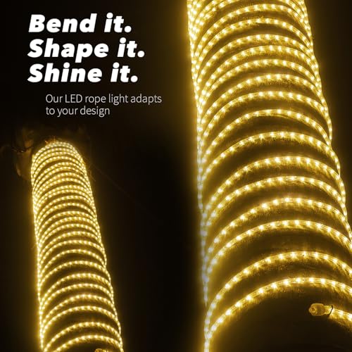 10ft LED Rope Lights, Waterproof Outdoor Flexible Lighting for Garden Patio