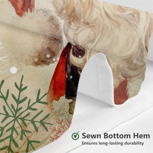 MEHOFOND Vintage Christmas Santa Claus Shower Curtain with Snowflake Design - Waterproof Fabric, 72x72 Inch, Includes 12 Hooks