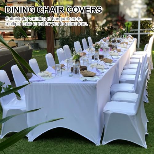 Stretch Spandex Folding Chair Covers - 100 Pcs White for Weddings