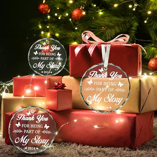 Vorruil Thank You Christmas Ornament - Heartfelt Appreciation Gift, Glass Round, Variation: Round-Thank