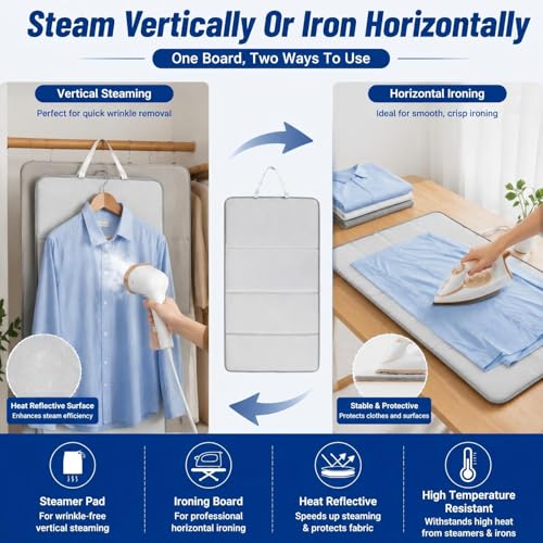 Portable Garment Steamer Board with Glove and Travel Bag for Clothes Wrinkle Removal