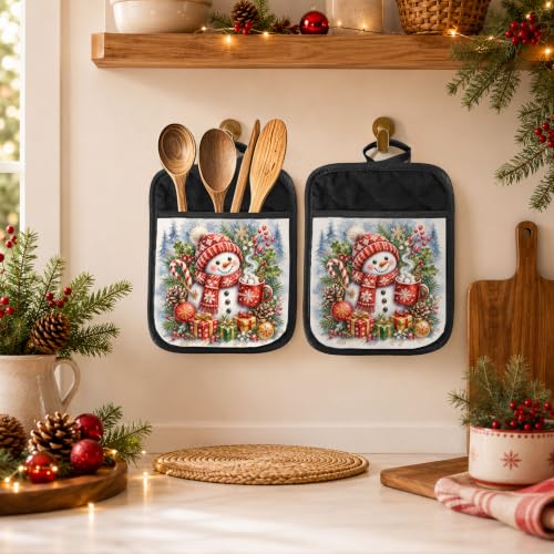 JWYNB Christmas Snowman Holiday Pot Holders - Heat Resistant Kitchen Accessory, Grd Kitchen Theme 15