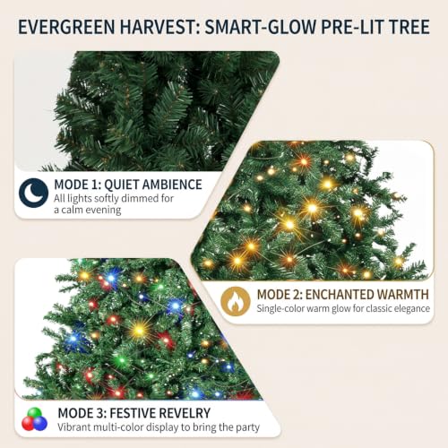 5ft PreLit Spruce Artificial Christmas Tree with Colorful LED Lights & Base - Green