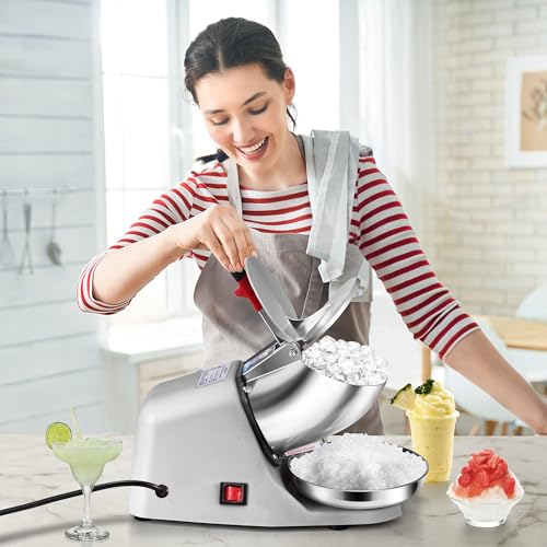 VIVOHOME Silver Electric Ice Crusher Shaver with 4 Blades, 210lbs/hr