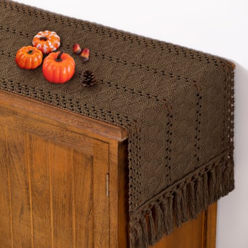 Socomi Boho Cotton Table Runner Fall Farmhouse Rustic Dining Decor 12"X90"