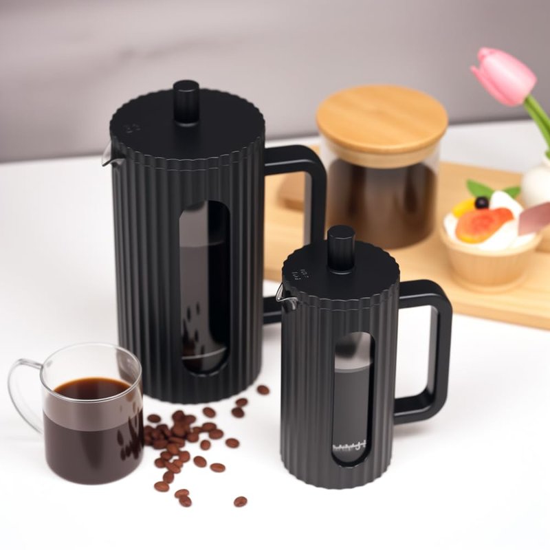 wedrink French Press Coffee Maker 34OZ, Heat Resistant Borosilicate Glass Carafe/Tea Maker Coffee Press Frother Brewer (1000ml)