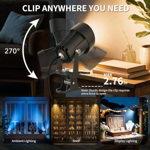 CREPOW Multicolor RGBW LED Clip-On Plant & Indoor Spotlight Set with App & Remote