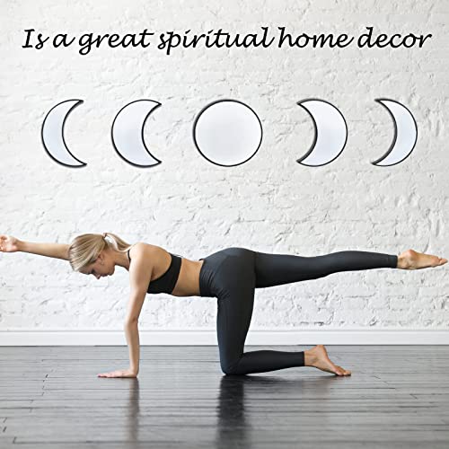 Boho Moon Phase Wall Mirror Set for Spiritual Bedroom and Home Decor