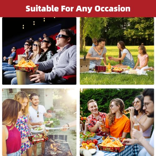 Christmas Car Food Trays 50 Pack - 2Lb Capacity, Multicolor, No Folding