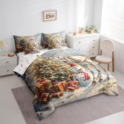 Feelyou Merry Christmas 7-Piece Full Bed in a Bag Set, White/Green