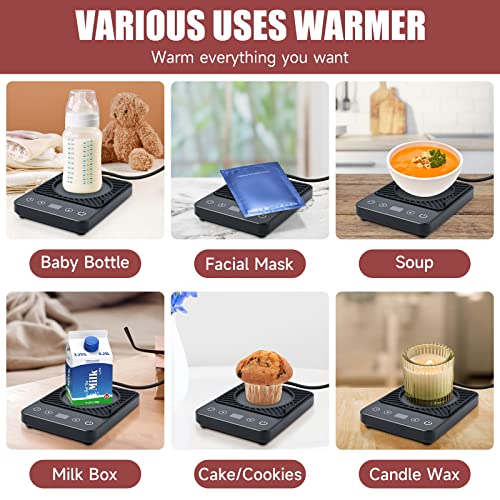Cafzed Black Electric Mug Warmer for Desk - 30W Temperature Display, Auto Shutoff