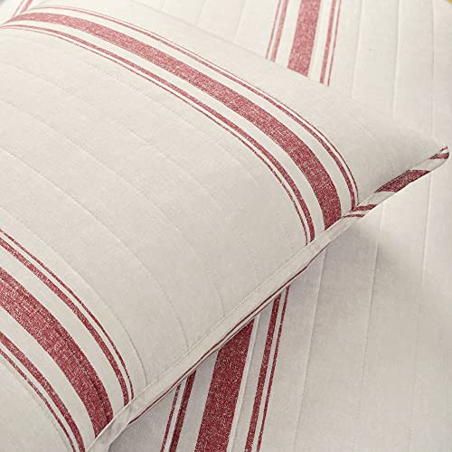 Farmhouse Stripe Reversible Cotton Quilt Set - California King