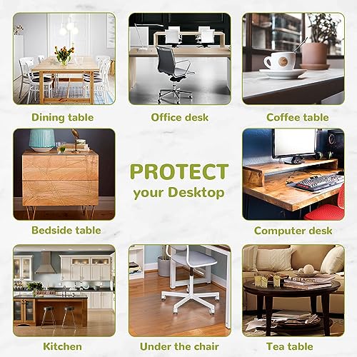 14 x 24 Inch Clear PVC Table Protector Mat - Waterproof Desk Cover