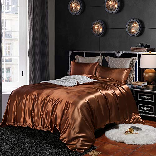 King Satin Duvet Cover - Ultra Soft Button Closure & Corner Ties