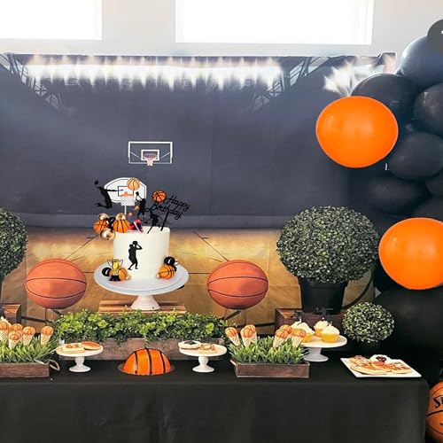 25-Piece Basketball Cake Topper Set for Sports Birthday Party