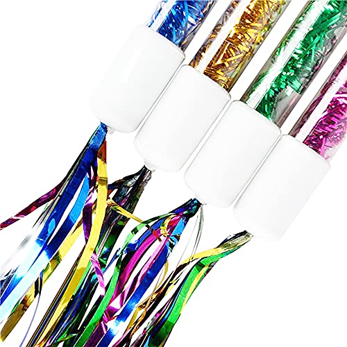 16-Inch Tinsel Twirling Batons for Kids - Cheerleading & Dance (6-Pack)