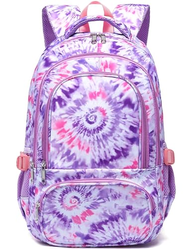 Water-Resistant Girls School Backpack with 15.6 Inch Laptop Sleeve - Purple