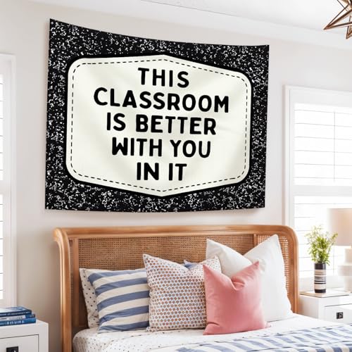 Boho Classroom Welcome Tapestry - Wall Hanging Banner Decor, 50x60 in