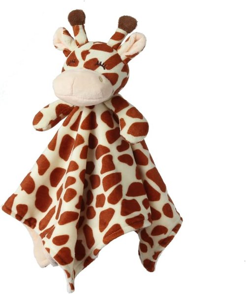 CREVENT Soft Plush Animal Face Security Blanket - Perfect Gift for Babies | Brown Giraffe Design
