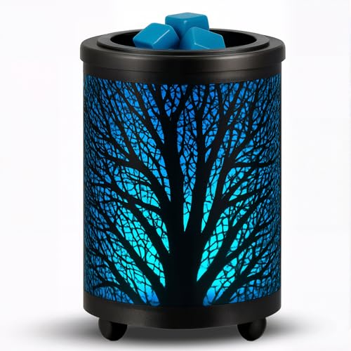 Electric Wax Melt Warmer with 7-Color LED Light - Forest Metal Design