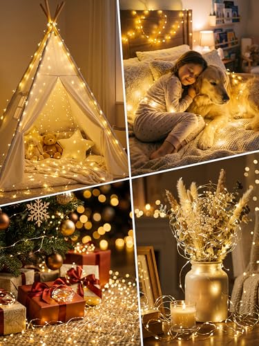 btfarm 4 Pack LED Fairy Lights Battery Operated 16FT Warm White