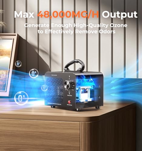 48,000mg Ozone Generator Air Purifier and Odor Eliminator for Home, Car, and Smoke