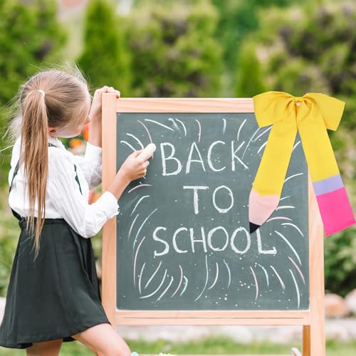 Back to School Wreath Bows - 2 Large Pencil Theme Indoor Outdoor Decorations