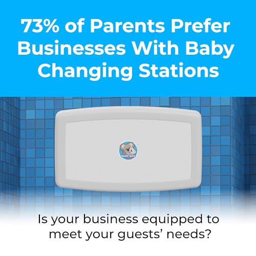 Horizontal Wall-Mounted Baby Changing Station - White Granite