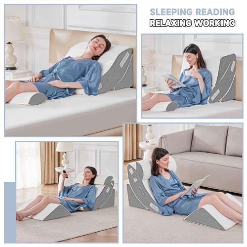 4PCS Orthopedic Wedge Pillow Set for Sleep and Pain Relief